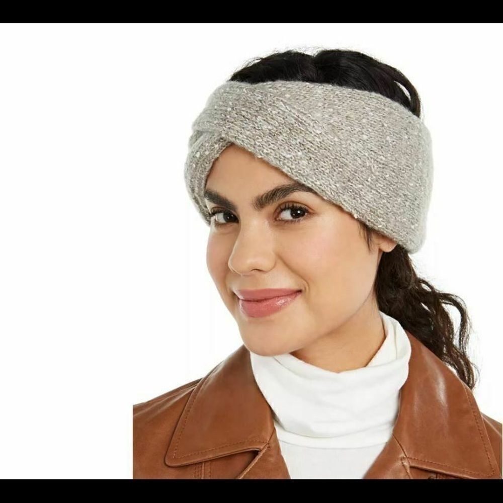 NWT DKNY grey winter fleece lined headband